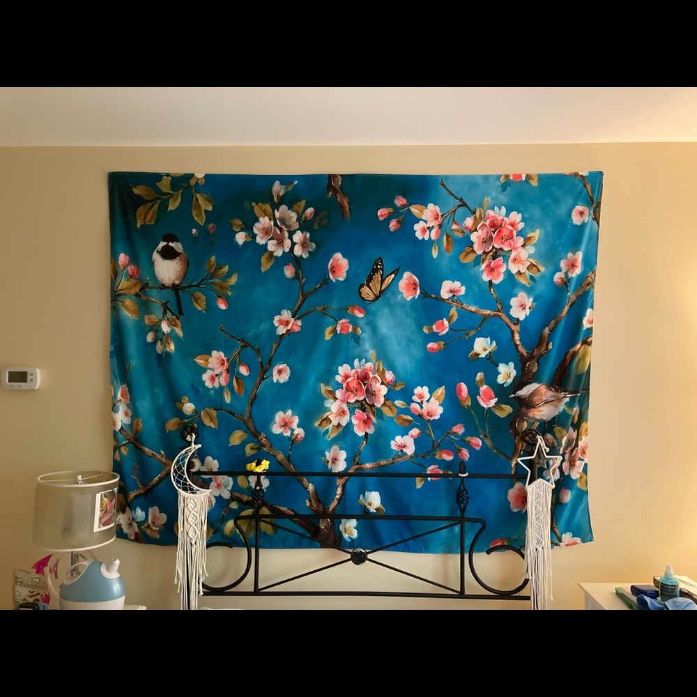 Bohemian Tapestry w/ birds & flowers